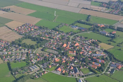 Blick auf Rysum  Nordseeküste Wattenmeer Ostfriesland